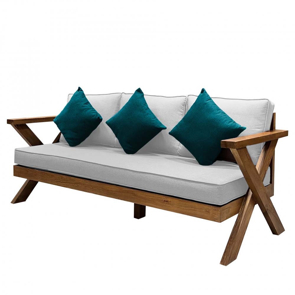 كرسي جلسة  خشب سويدي (حديد )3 اشخاص بتصميم عصري 