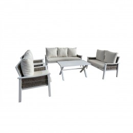 طقم جلسة "بيور كوزي" (Pure Cozy) - فخامة اللون الأبيض ولمسات النسيج الفاخر