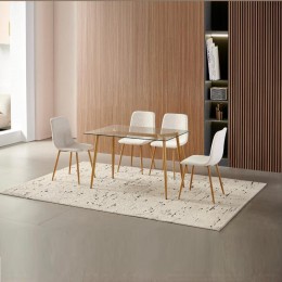 طقم طاولة طعام "أوسلو بيور" شفافية الزجاج الكريستالي وأناقة الـ "مينيماليست"