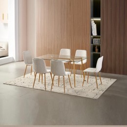 طقم طاولة طعام "أوسلو بيور العائلي" - شفافية مطلقة وسعة لـ 6 أشخاص