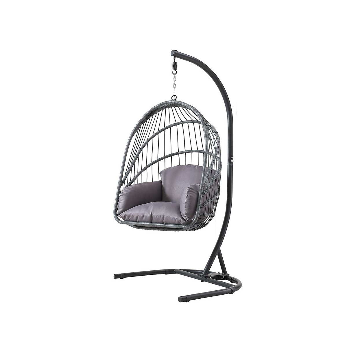 كرسي مرجيحة "إيج تشير" عصري بستاند حديدي - راحة وأناقة داخلية وخارجية رمادي 