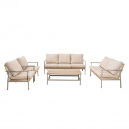 طقم جلسة "ساند لوف" (Sand Love) المودرن - دفء الخوص وأناقة اللون البيج