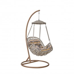 كرسي مرجيحة معلق "رويال" بمظلة مدمجة - راحة استثنائية وتصميم ريفي مودرن رمادي 