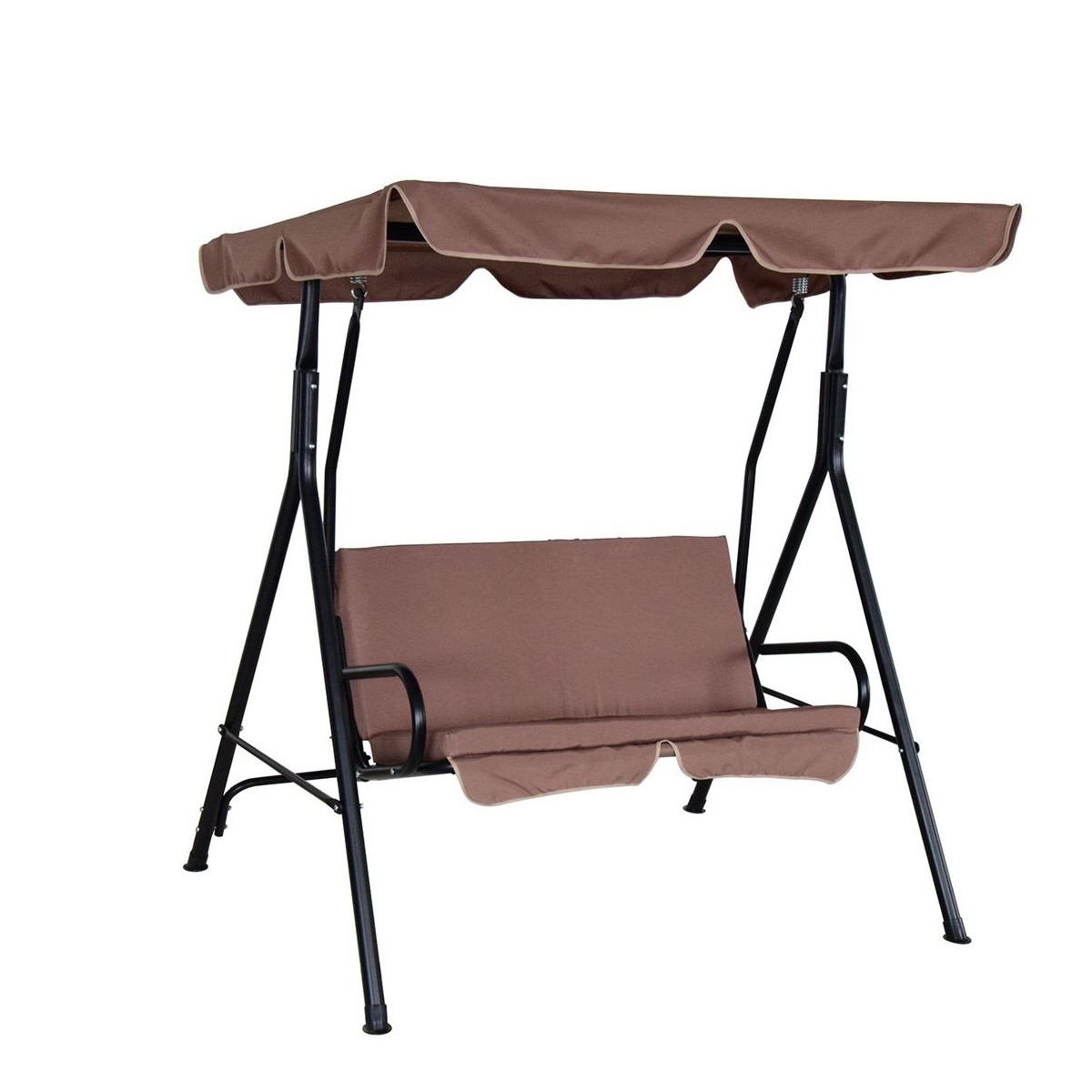 مرجيحة حدائق عصرية لشخصين مع مظلة واقية - استرخاء ثنائي فاخر بني