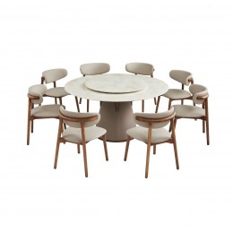 طقم طاولة طعام رخام دائرية - رويال أورب لـ 8 أشخاص بقطر 150 سم