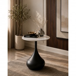 طاوله خدمه سيراميك دائري B1040S BLACK 45*45 طاوله خدمه سيراميك دائري B1040S BLACK 45*45