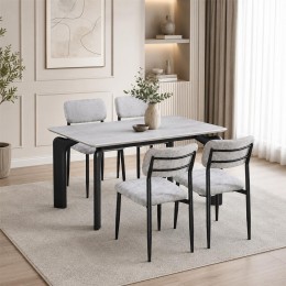 طاولة طعام رخام 4 كرسي M-027 GREY/GREY طاولة طعام رخام 4 كرسي M-027 GREY/GREY