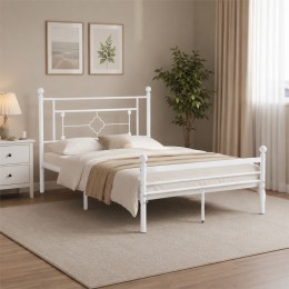سرير حديد أبيض مقاس 120*190... سرير حديد أبيض مقاس 120*190...