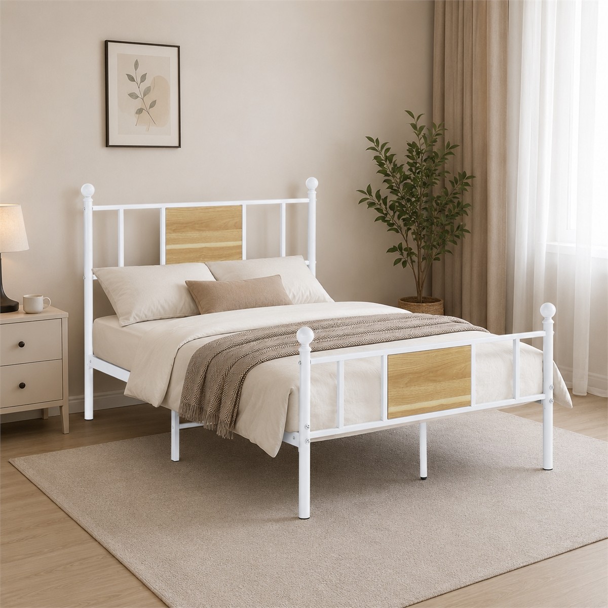 سرير حديد أبيض مقاس 120*190.. سرير حديد أبيض مقاس 120*190..