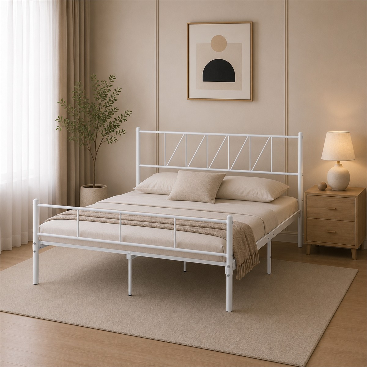 سرير حديد أبيض مقاس 120*190 سرير حديد أبيض مقاس 120*190