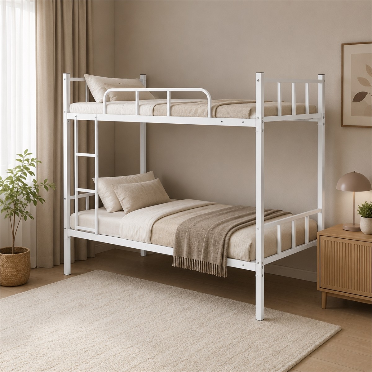 سرير حديد دورين أبيض مقاس 90*190 سرير حديد دورين أبيض مقاس 90*190
