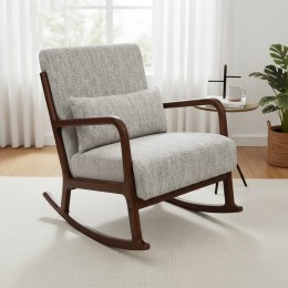 كرسي هزاز رمادي "أنتيك مودرن" - لمسة استرخاء دافئة ومنظمة