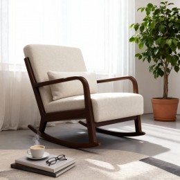 كرسي هزاز بيج "أنتيك مودرن" - لمسة استرخاء دافئة ومنظمة