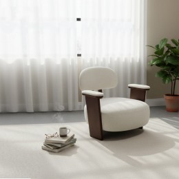 كرسي "أورا" بيج الثابت - هندسة خشبية وتصميم عصري فريد