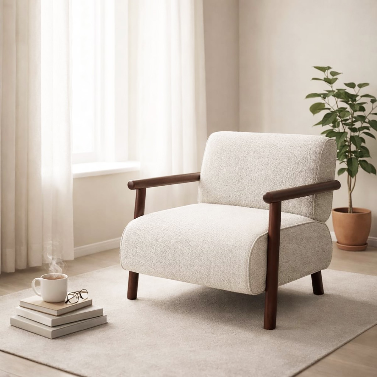 كرسي بيج  "أيكون" الثابت - إبداع التصميم وتباين الألوان