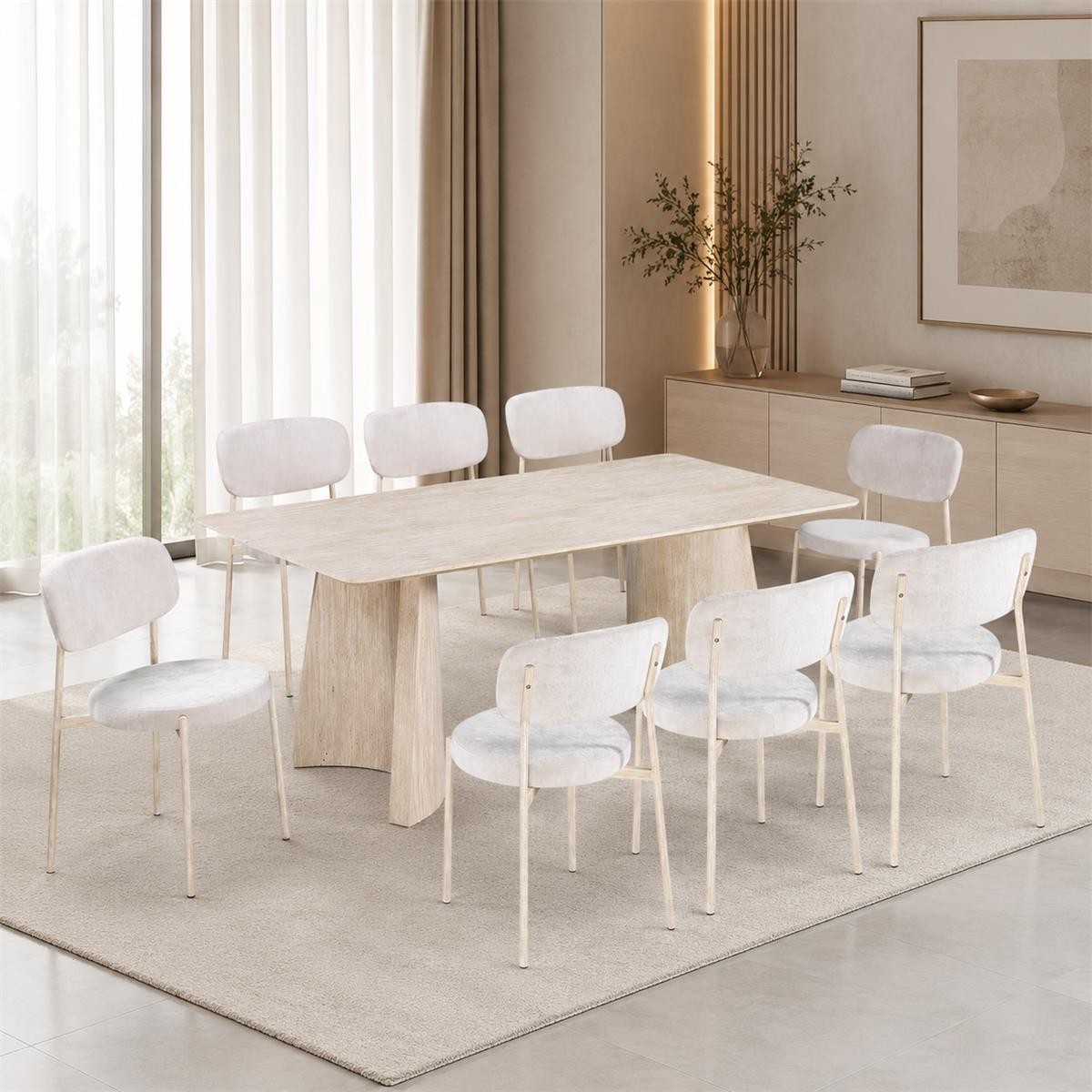 طاولة طعام خشب 8 كرسي M-037 YELLOW/YELLOW طاولة طعام خشب 8 كرسي M-037 YELLOW/YELLOW