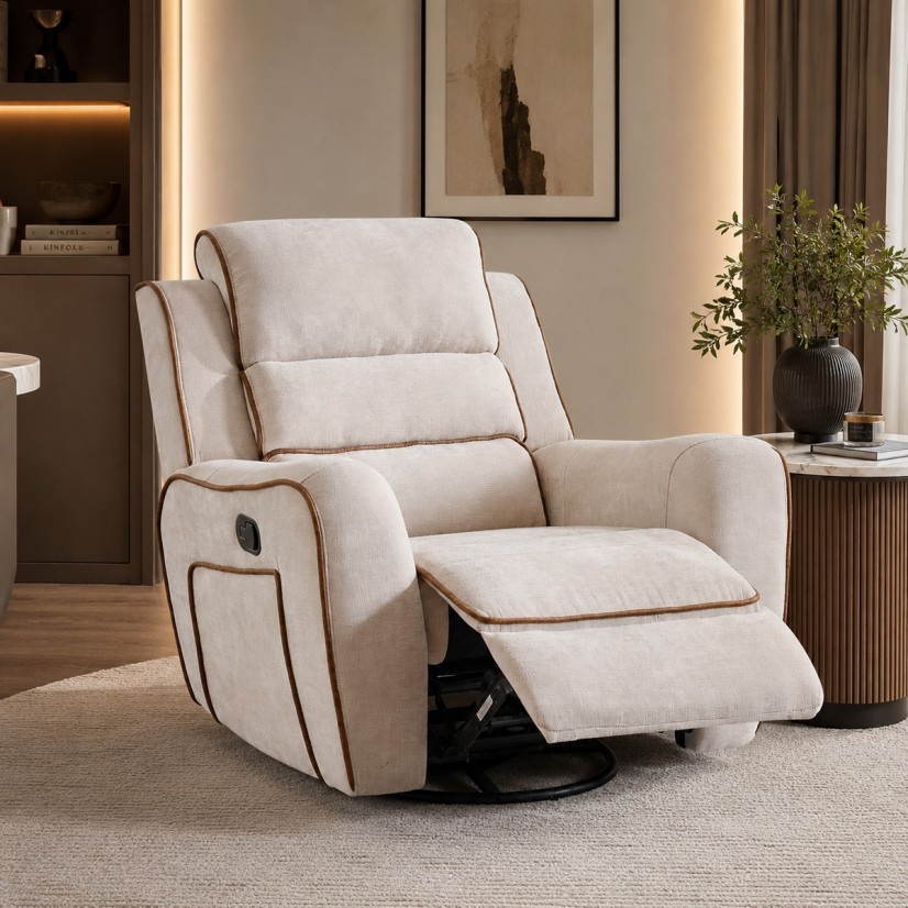كرسي استرخاء دوار هزاز  BEIGE