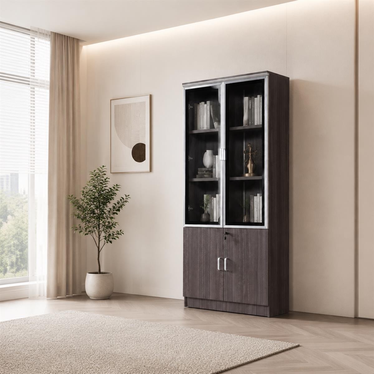 دولاب ملفات 2باب OW-110 TUNG WOOD(grey)