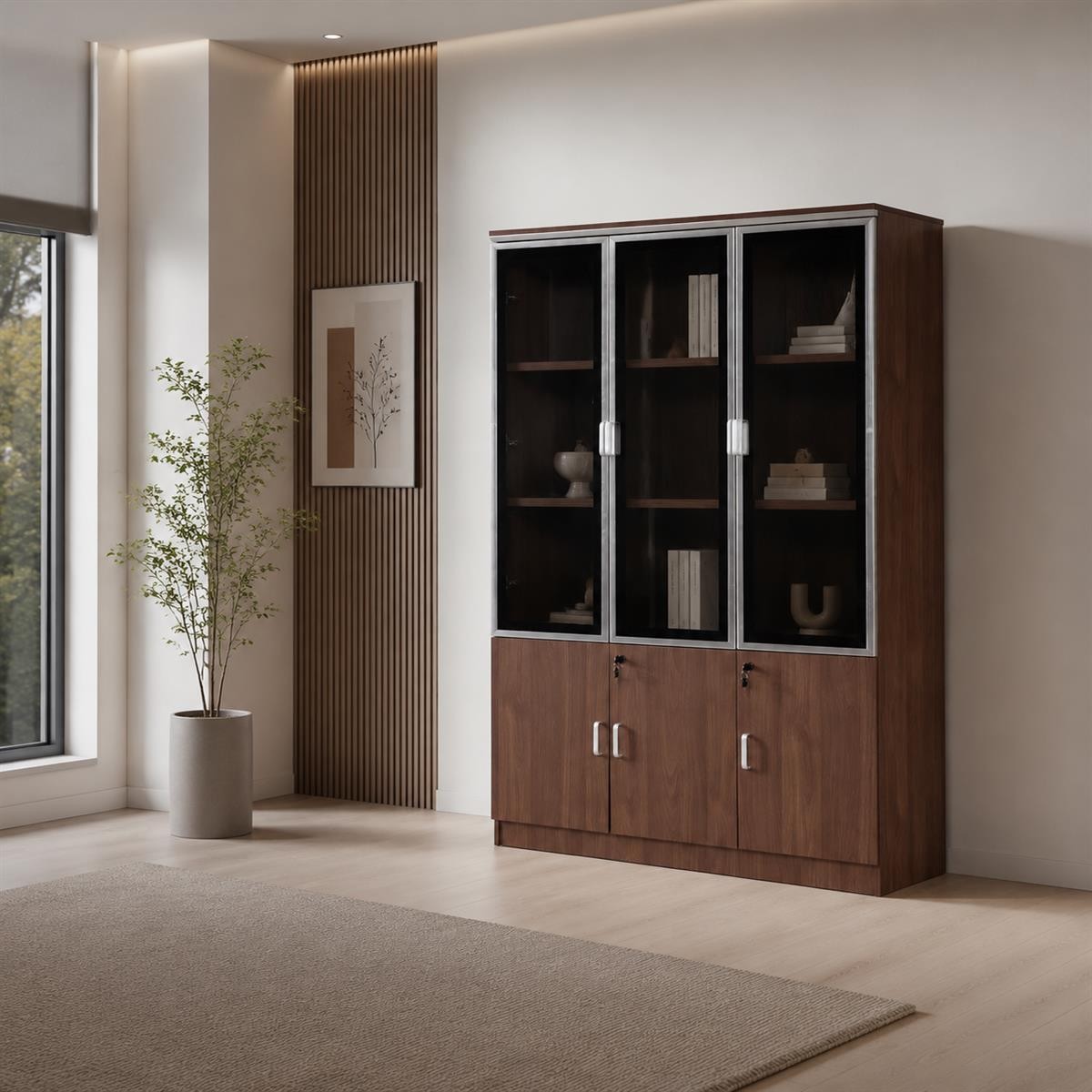 دولاب ملفات 3باب OW-110 LIGHT WALNUT(l.brown)