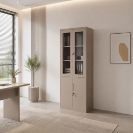 دولاب مكتبي حديد مقاس 185*85 OW-005 BEIGE