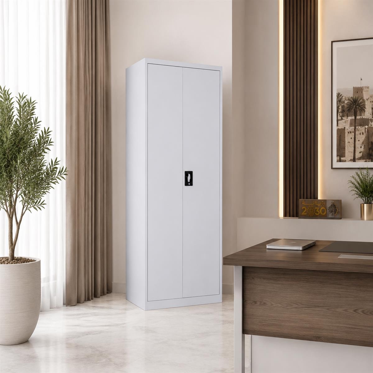 دولاب مكتبي حديد مقاس 185*85 OW-008 GREY