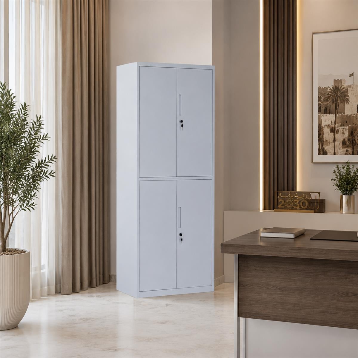 دولاب مكتبي حديد مقاس 185*85 OW-010 GREY