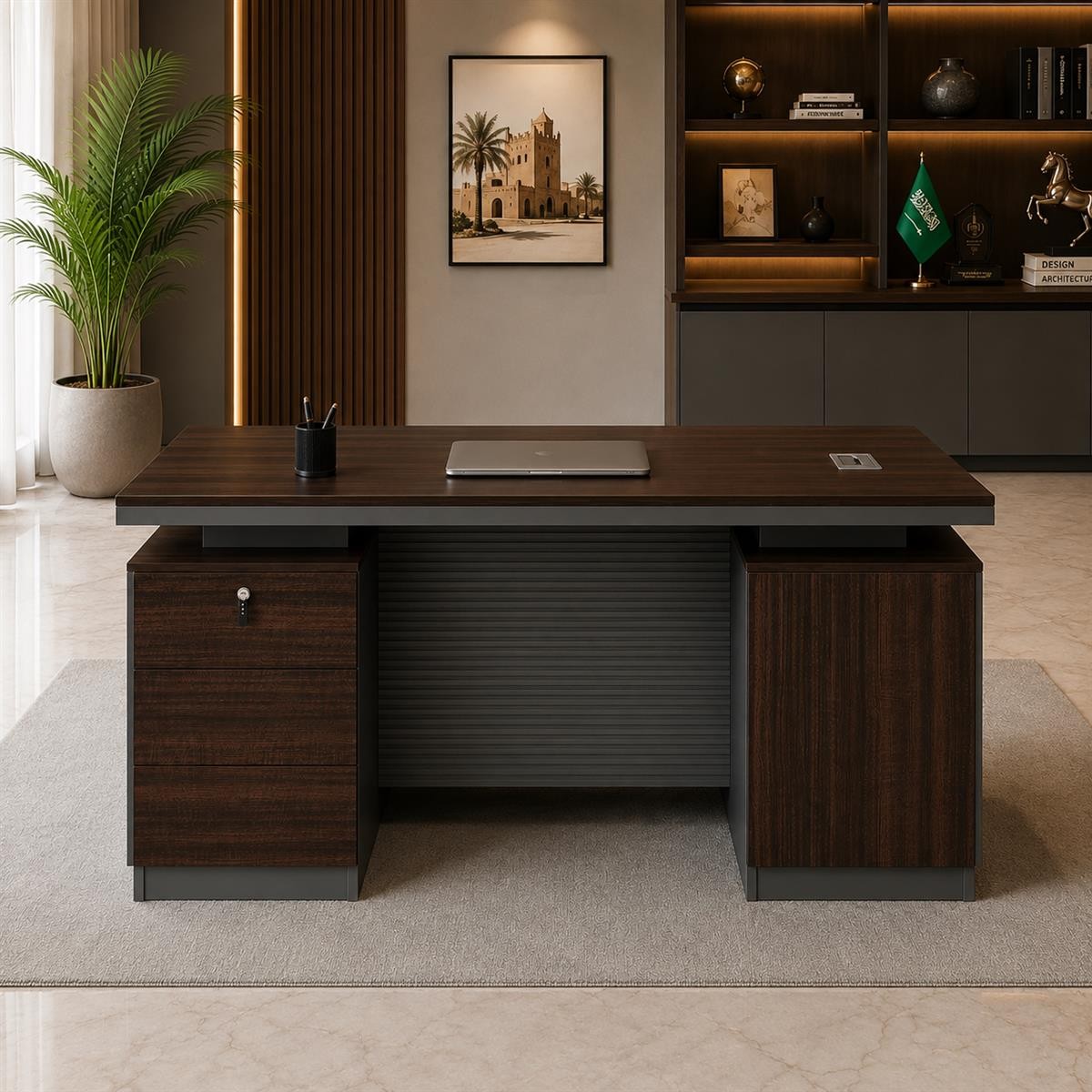 مكتب مقاس 1.40 OT-1404 DARK BROWN مكتب مقاس 1.40 OT-1404 DARK BROWN