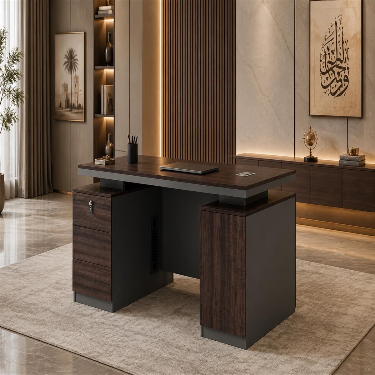 مكتب مقاس 1.60 OT-1604 DARK BROWN مكتب مقاس 1.60 OT-1604 DARK BROWN