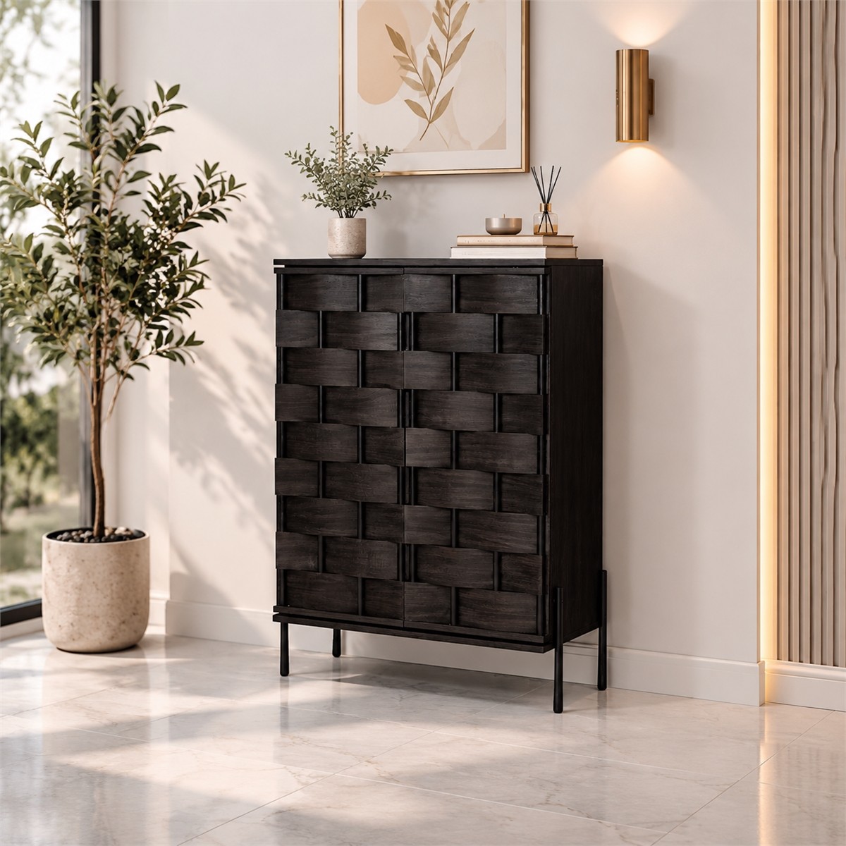 دولاب جزمه ماليزي 2باب SC301 WALNUT
