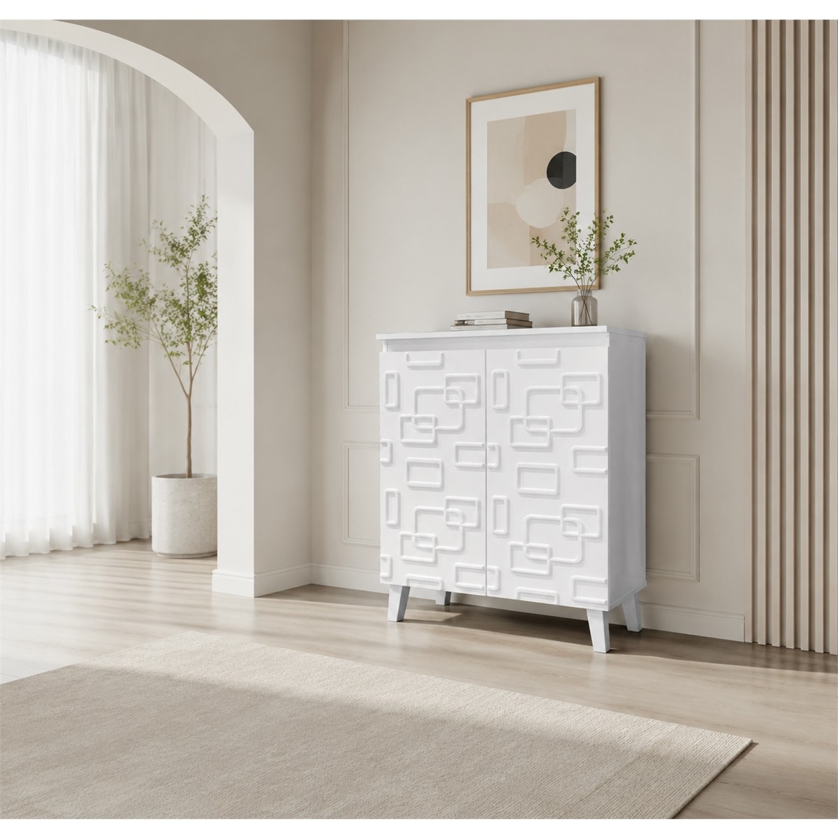 دولاب جزمه ماليزي 76سم SC-051 WHITE