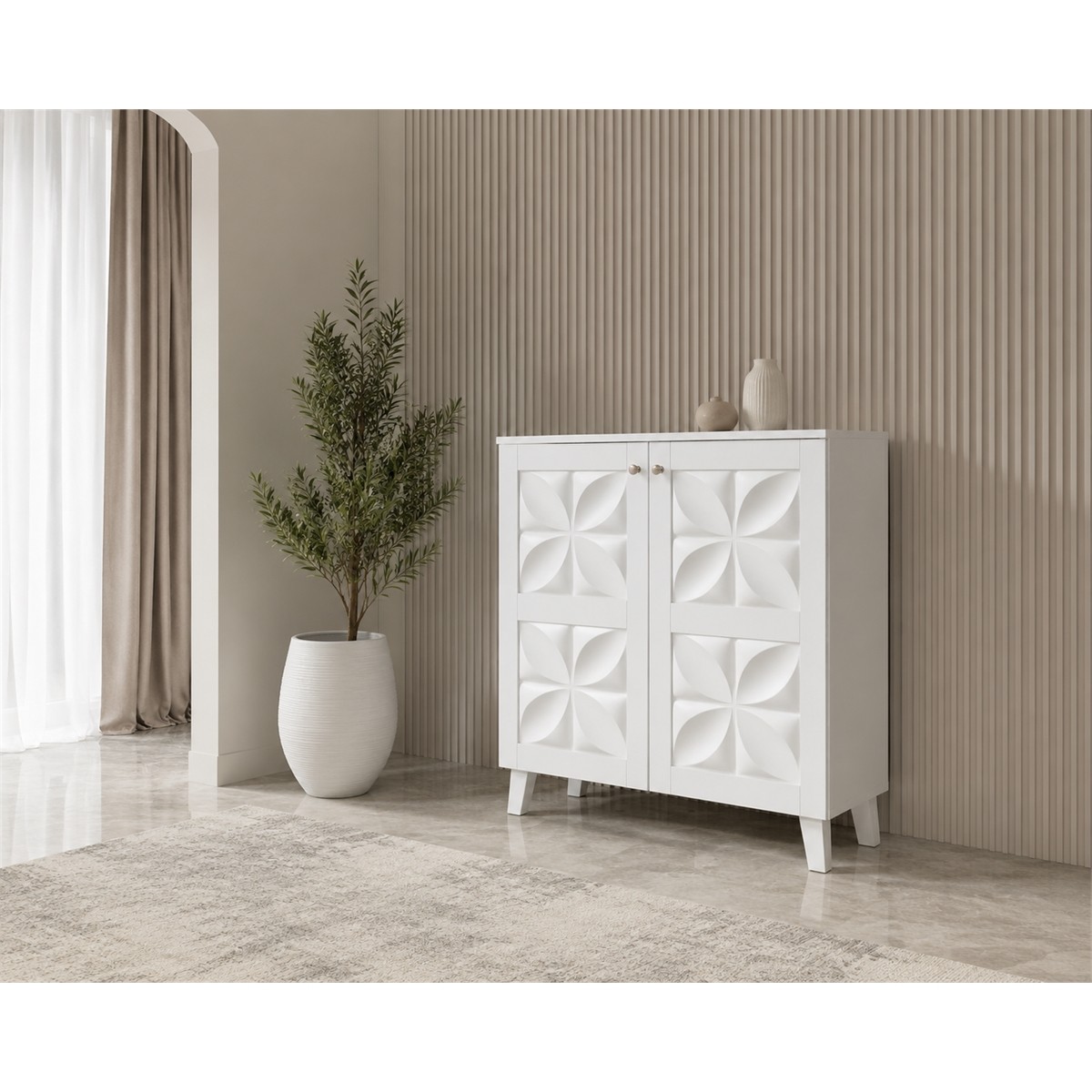 دولاب جزمه ماليزي 80سم SC-060 WHITE
