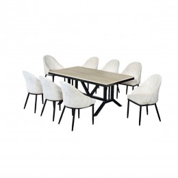 طقم طاولة طعام مودرن 8 كرسي- أناقة هندسية وتصميم عصري