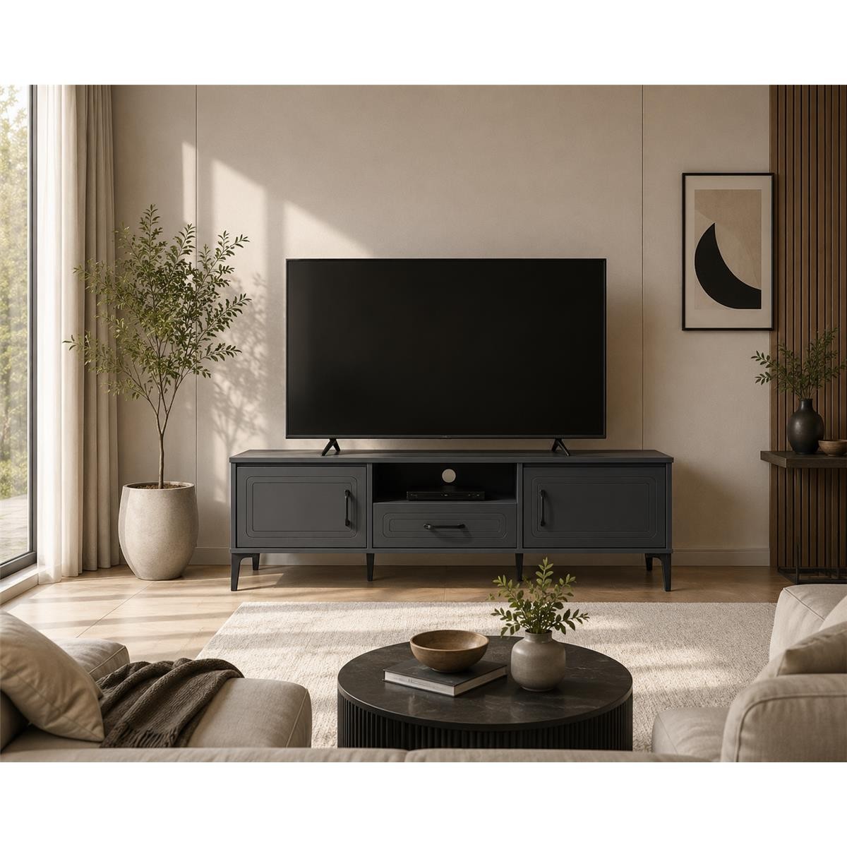 طاوله بلازمه ماليزي 140سم TV-031 DARK GREY