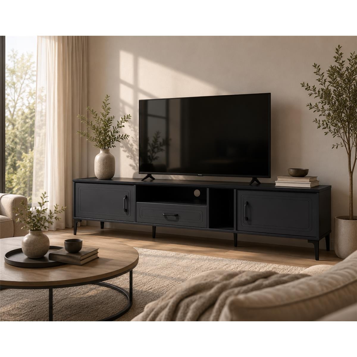 طاوله بلازمه ماليزي 200سم TV-031 DARK GREY