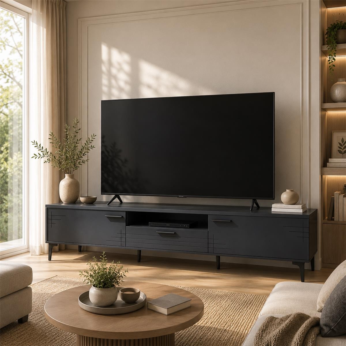 طاوله بلازمه ماليزي 180سم TV-043 DARK GREY