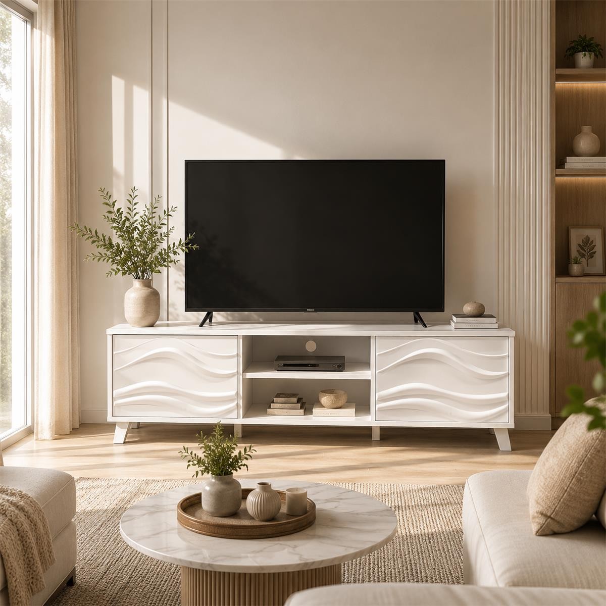 طاوله بلازمه ماليزي 180سم TV-050 WHITE