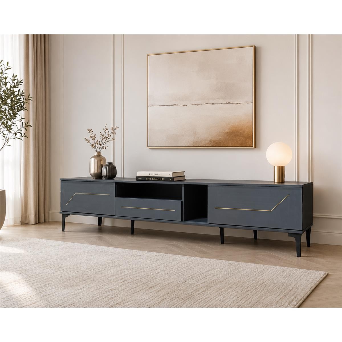 طاوله بلازمه ماليزي 200سم TV-052 DARK GREY طاوله بلازمه ماليزي 200سم TV-052 DARK GREY