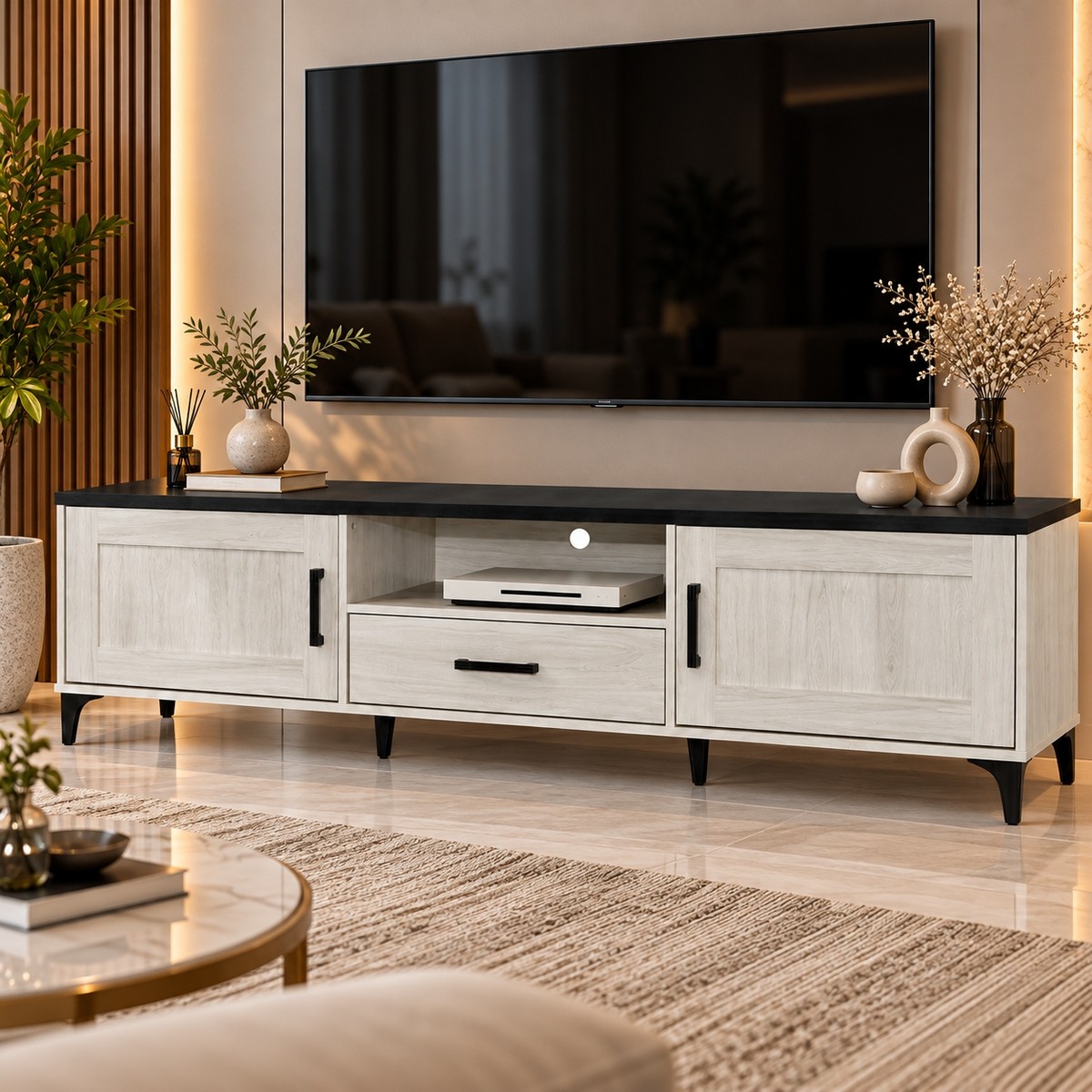 طاوله بلازما 200سم خشب ماليزي  WHITE OAK