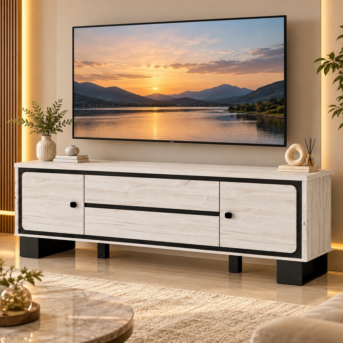 طاوله بلازمه ماليزي 180سم  WHITE OAK
