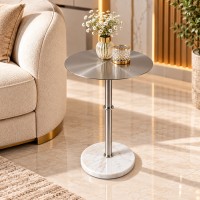 طاولة ركن فضية بتصميم نيو كلاسيك