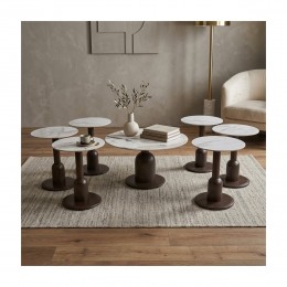 طقم شاي سيراميك دائري 1+6 B-1043 WOOD طقم شاي سيراميك دائري 1+6 B-1043 WOOD