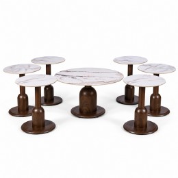 طقم شاي سيراميك دائري 1+6 B-1043 WOOD