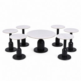 طقم شاي سيراميك دائري 1+6 B-1044 M.BLACK