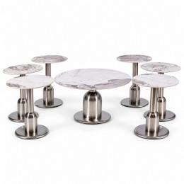 طقم شاي سيراميك دائري 1+6 B-1047 SILVER
