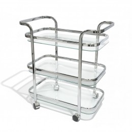 عربة تقديم وضيافة "ستيلار" فضي 2دور- أناقة الحركة والشفافية