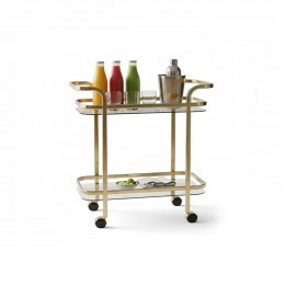 عربة تقديم وضيافة "ستيلار" ذهبي3دور- أناقة الحركة والشفافية