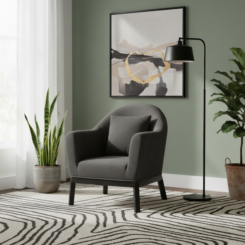 كرسي "بينزا" رمادي- راحة فائقة بتصميم "توليب" المودرن