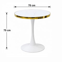 طاوله كافيه دايري K04 WHITE GOLD 70*70