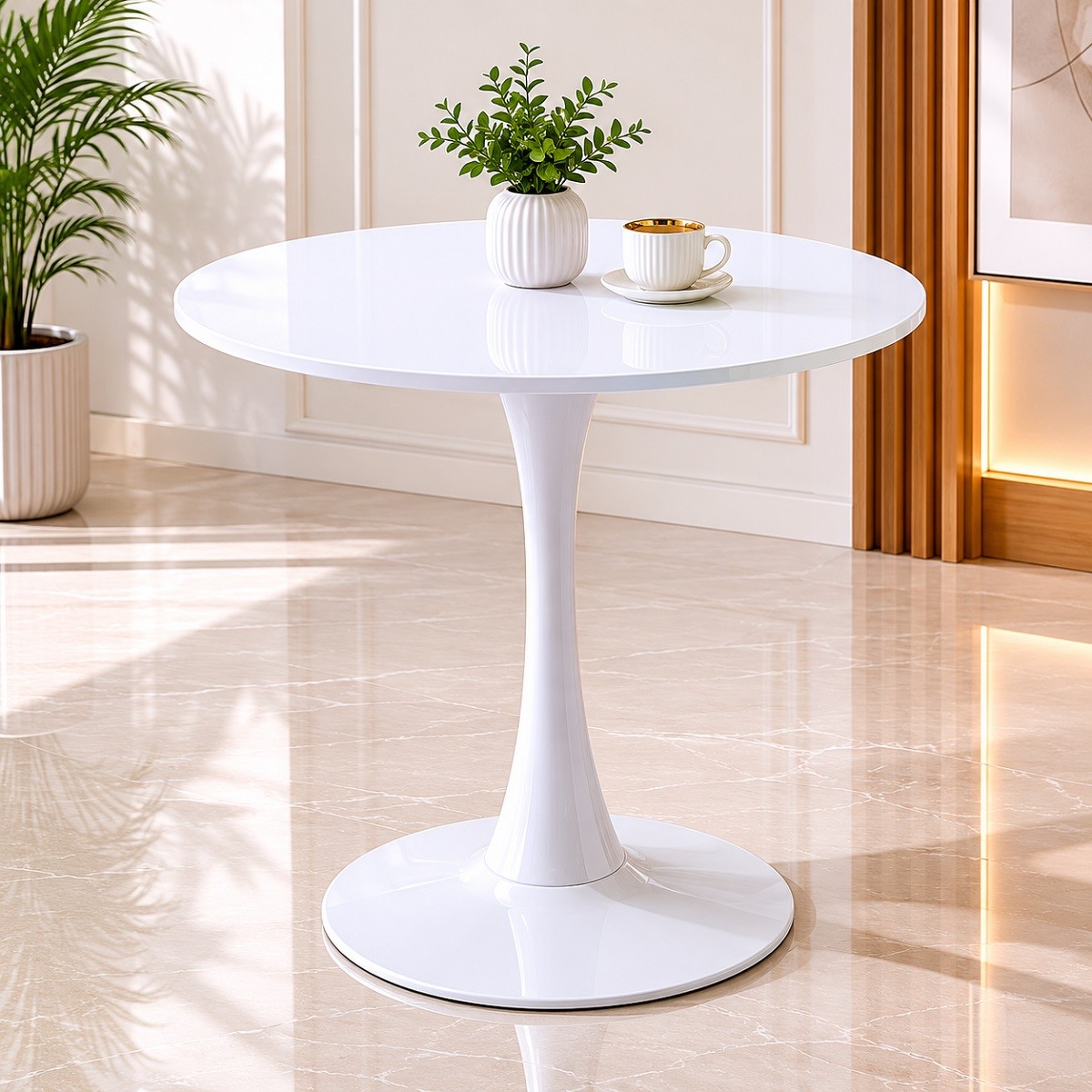 طاوله كافيه دائري 80*80 3361 WHITE