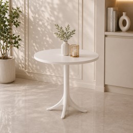 طاوله فايبر دائري PT-01 WHITE 70*70